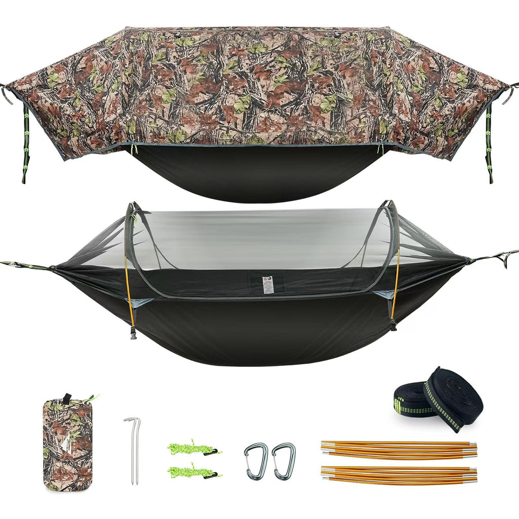 Camping Hammock Tent With Mosquito Net & Rainfly, 3 In 1 Waterproof Lightweight Portable Sleeping Hammock Bug Backpacker Travel