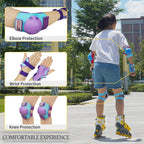 Sohour Home Youth/Kids Knee Pads Elbow Pads Wrist Guards 3 In1Protective Set For 3-15 Years Child Skateboard, Roller Skates, Inl