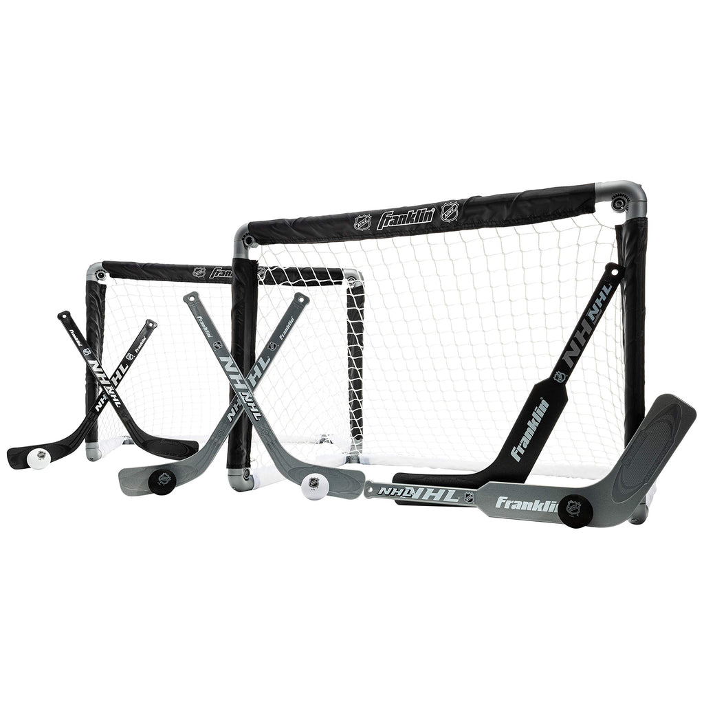 Nhl Mini Hockey Goal Set Of 2 - Black - Includes Mini Hockey Goals, 4 Hockey Sticks, 2 Goalie Sticks, And 4 Foam Hockey Balls