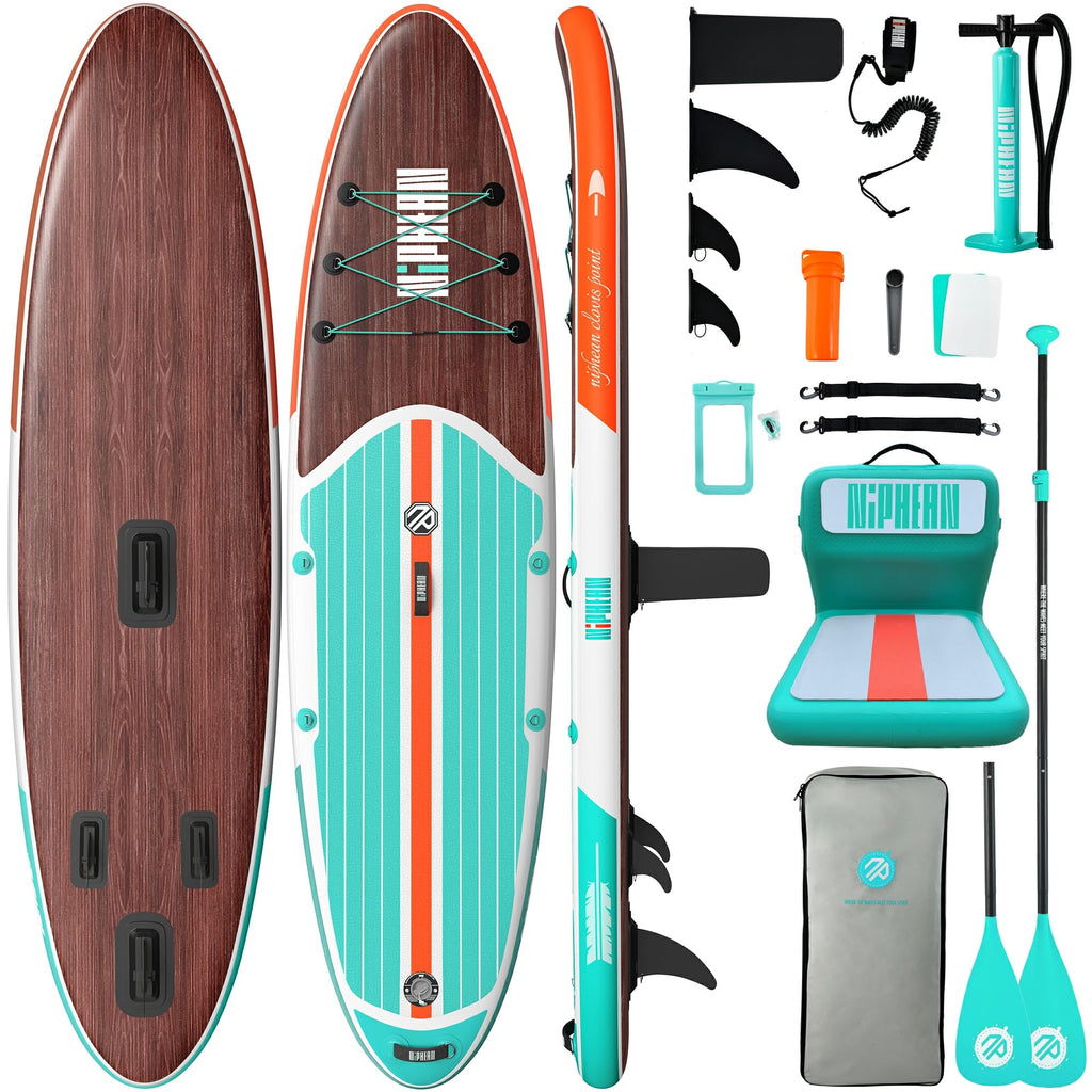 Niphean Paddle Board with Seat, 106 Paddleboard Inflatable Paddle Board with Seat Anti-Slip EVA Deck and StabilTrac Fin, Inflata