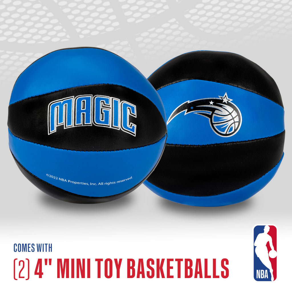 Franklin Sports Nba Orlando Magic Toy Basketballs - 2 Pack Of Kids Soft Mini Basketballs For Over The Door + Indoor Hoops - Nba
