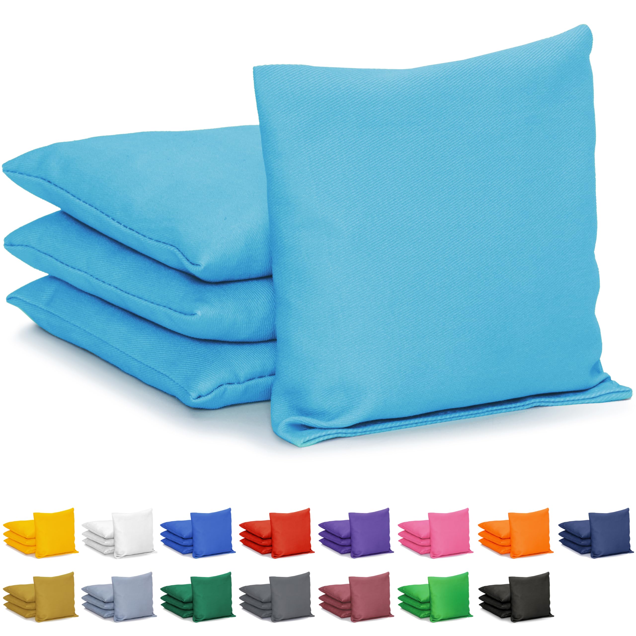 GoSports Cornhole Bean Bags Set of 4 - Regulation All Weather - Classic Light Blue