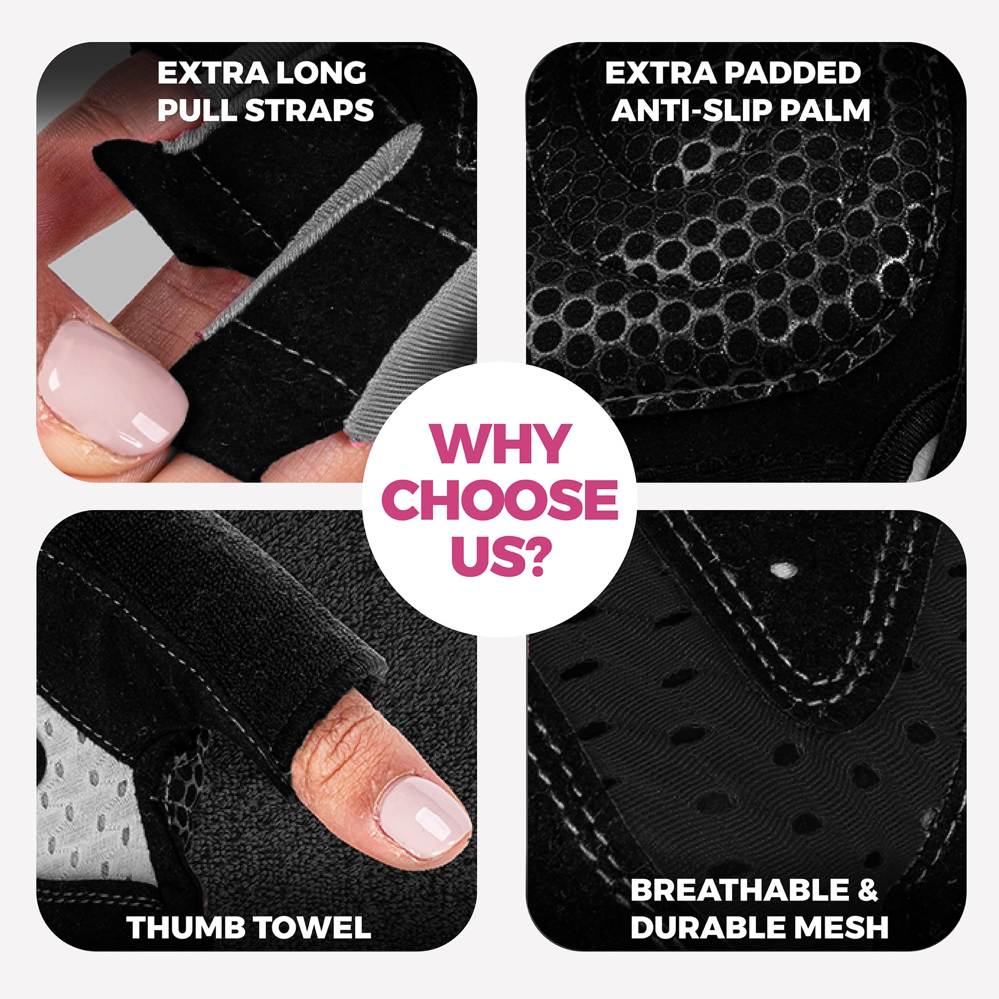 MhIL Workout Gloves for Women - Breathable Gym Gloves for Women with Palm Protection and Enhanced Grip - Padded Weight Lifting G