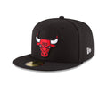 New Era NBA Chicago Bulls Mens Official 59FIFTY Fitted Cap, 7.75, Black