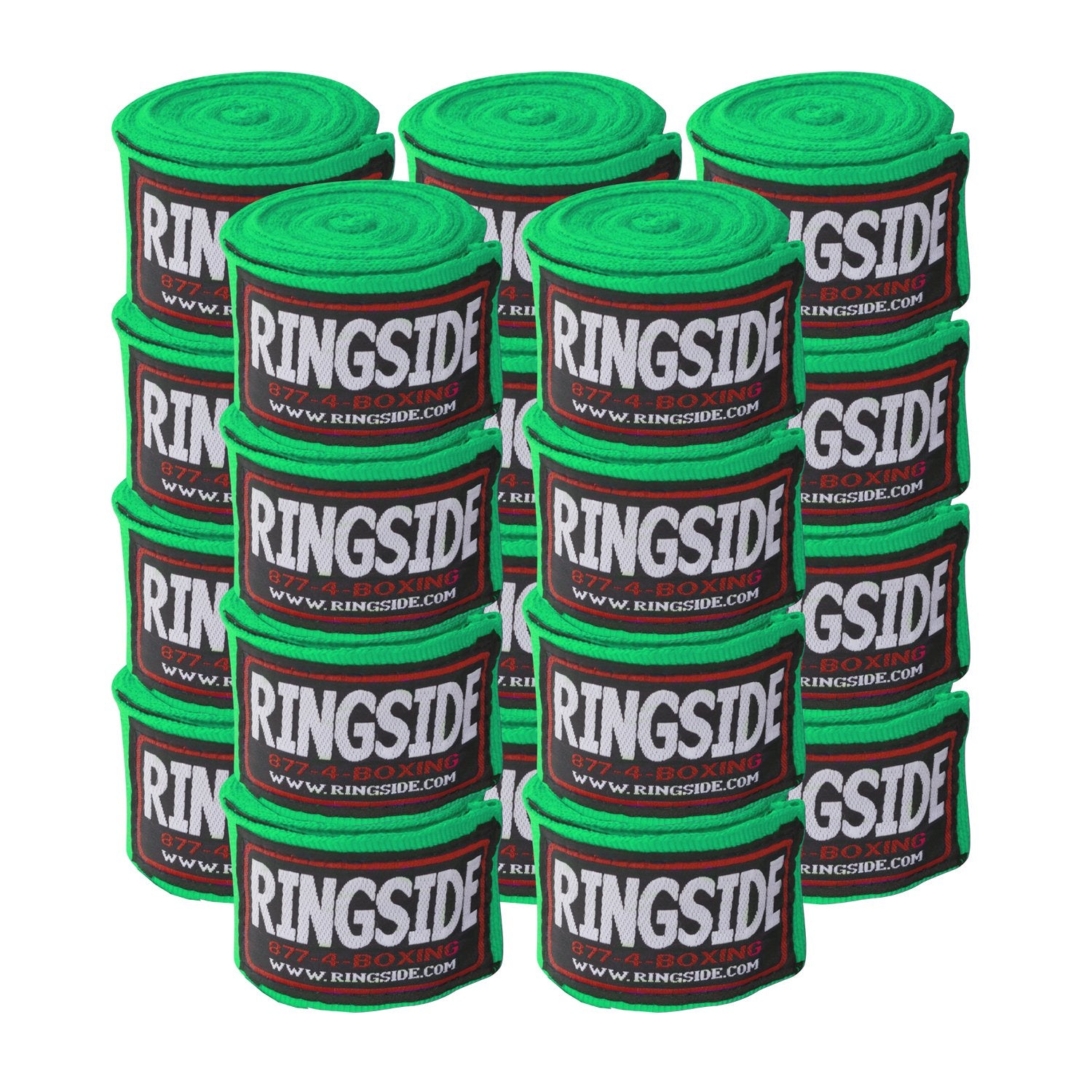 Ringside Mexican Style Boxing Hand Wraps, Neon Green, 180'' (10 Pairs Pack)