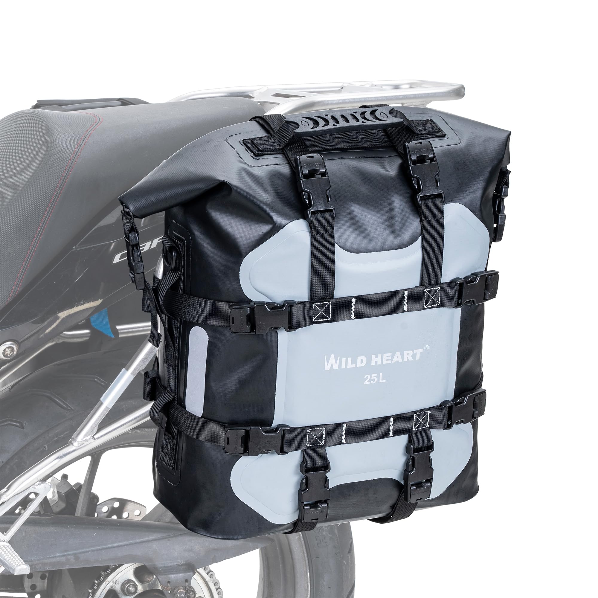 WILD HEART Motorcycle side bag stainless steel suspension waterproof bag Saddlebags 20L/25L waterproof Pianner Bag wear-resistan