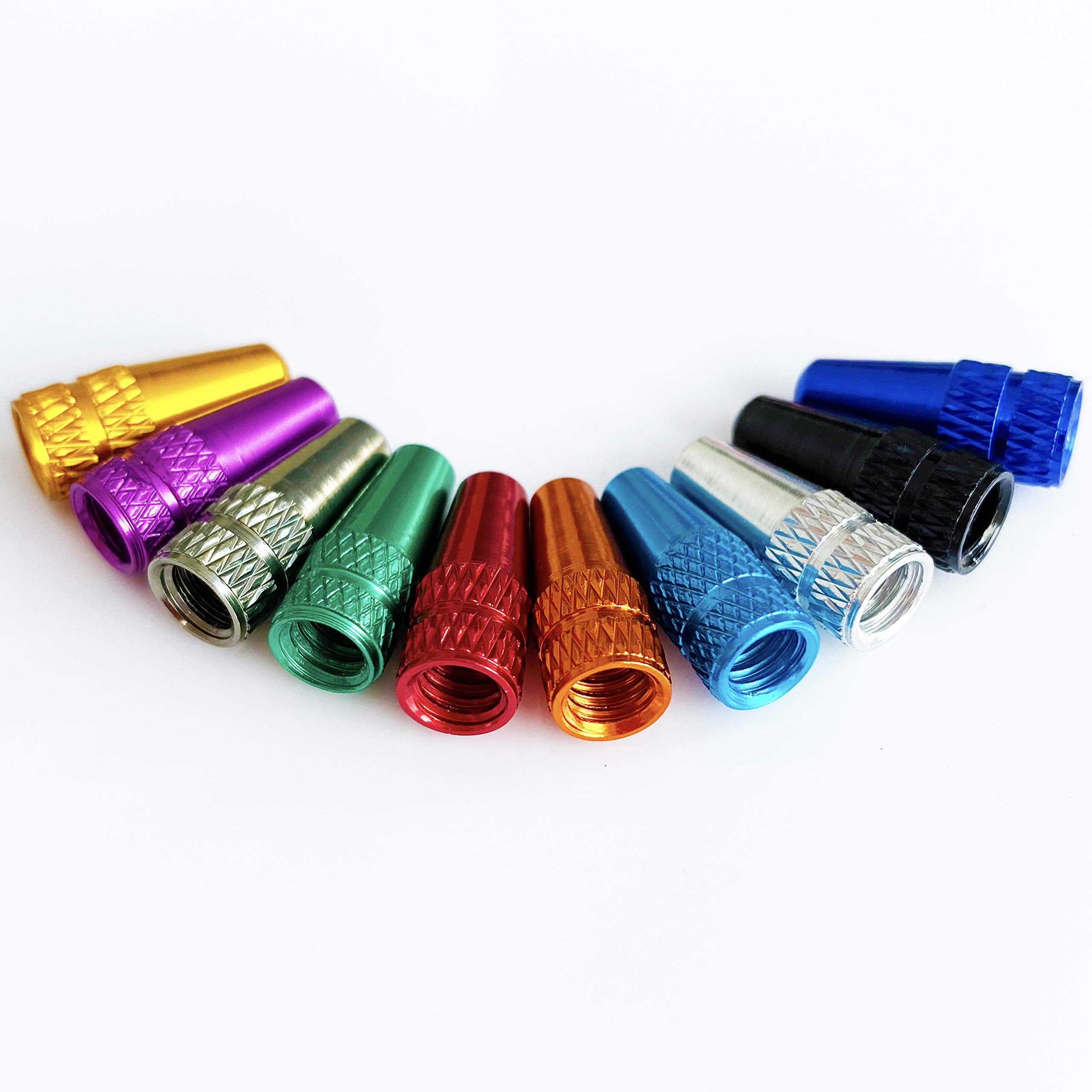 Winorda 40 Pieces 10 Colors Bike Tire Valve Stem Caps Aluminum French Bicycle Air Tire Caps Bike Valve Caps Presta Valve Caps Al