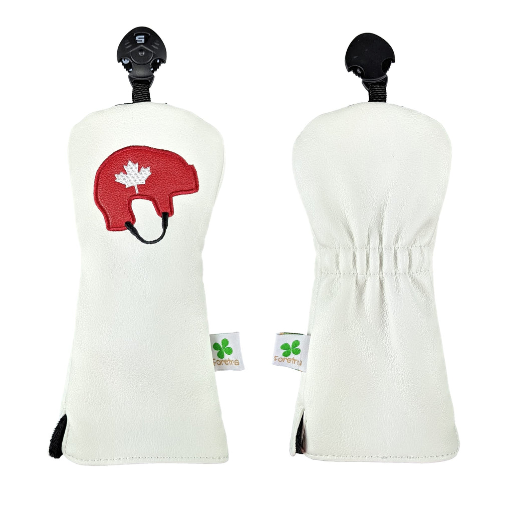 Foretra - Limited Edition Hockey Helmet Canada Hybrid Headcover - Tour Quality Golf Club Cover - Style And Customize Your Golf B