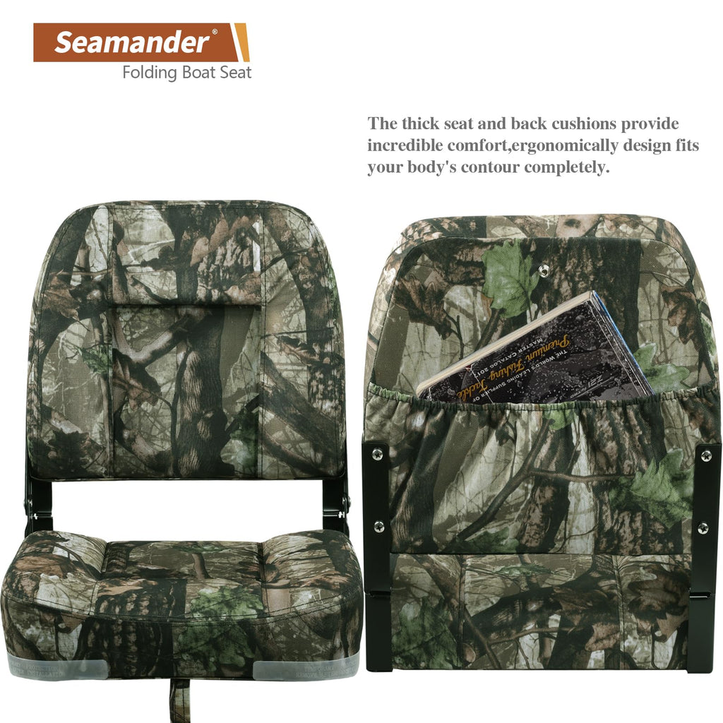 Seamander Low Back Boat Seats, Folding Boat Seats With Stainless Steel Screws,Aluminum Hinges&Padded,Fishing Boat Seat, Multiple