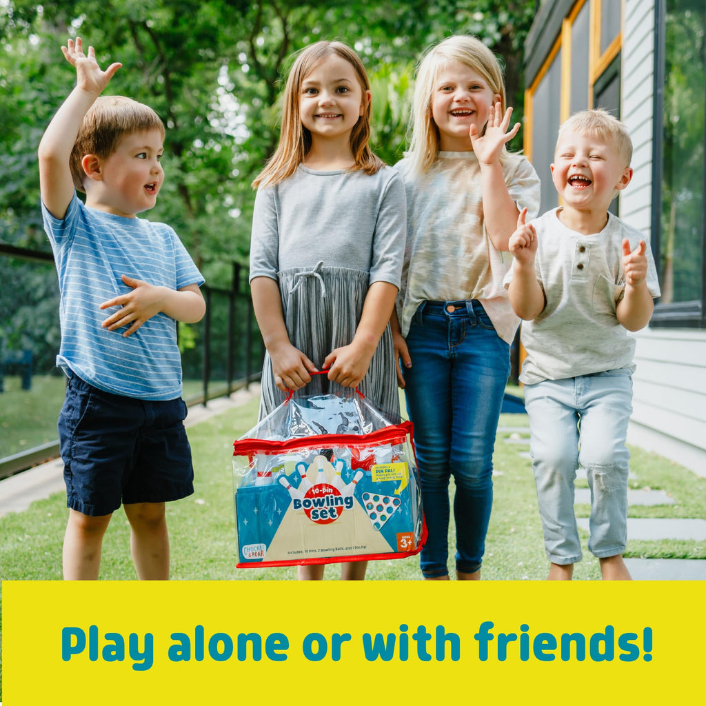 Chuckle & Roar - 10 Pin Bowling Set - New Family Game Night Staple - Easy Setup And Cleanup - Great For Indoor Game Time - Ages