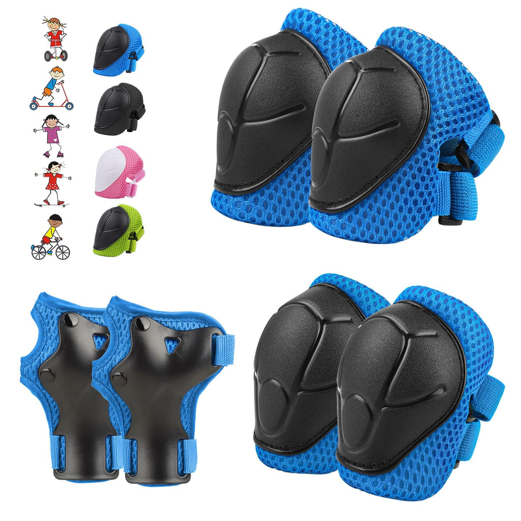6PCS Kids Protective Gear Set, Knee Pads for Kids 3-10 Years Old, Toddler Elbow Pads, Wrist Guards, Skating Cycling Bike Rollerb