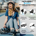 Hover-1 Kart Buggy Hoverboard Attachment | Compatible With Most 6.5 & 8 Electric Hoverboards, Hand-Operated Rear Wheel Control,