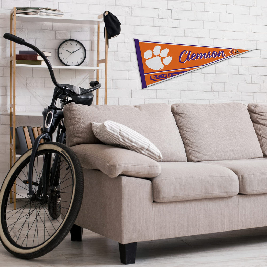 Rico Industries Ncaa Clemson Tigers Classic 12'' X 30'' Felt Wall D  Cor Pennant - Great For Home/Bed Room/Man Cave D  Cor