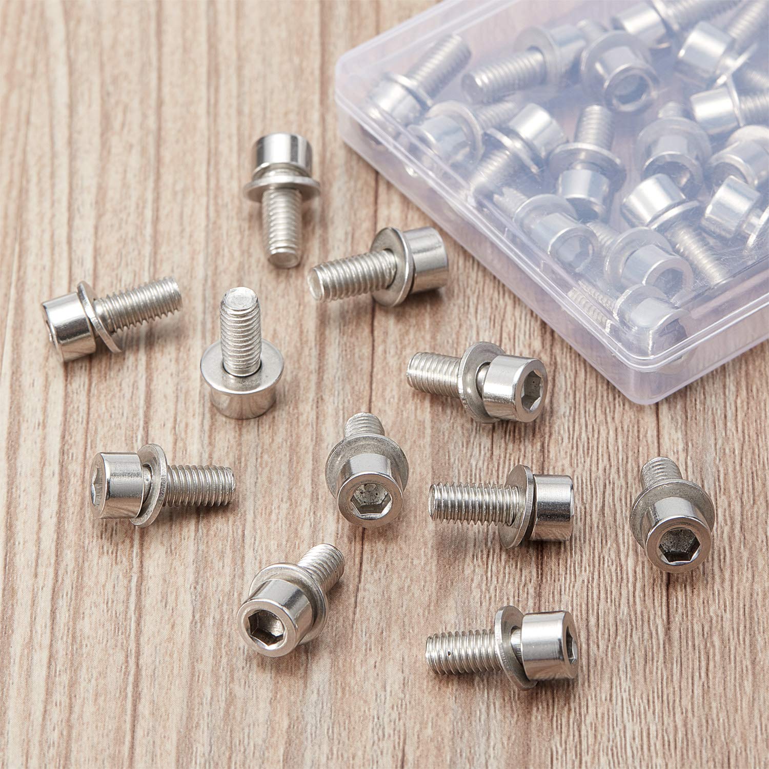 40 Pieces M5 Hex Bolt Socket Tapping Screw Bolts Water Bottle Cage Bolts With Washers For Bike Water Bottle Cage Holder Bracket