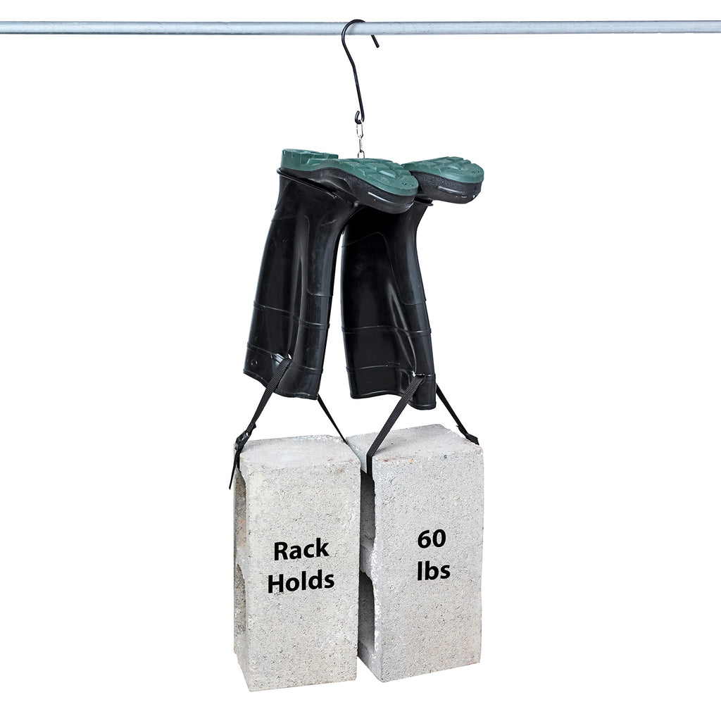 Rack'Em Wader Boot Hanger For Fishing Waders - Boots - Shoe Dryer - Footwear Storage Rack - The Snake 1 Pair Hanging Hook - Heav