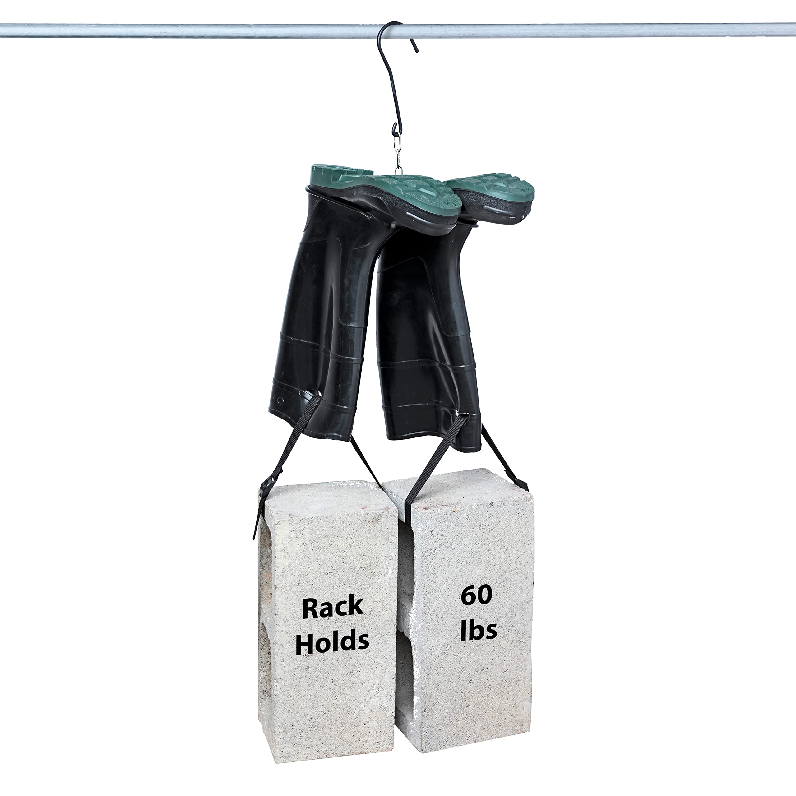 Rack'Em Wader Boot Hanger For Fishing Waders - Boots - Shoe Dryer - Footwear Storage Rack - The Snake 1 Pair Hanging Hook - Heav