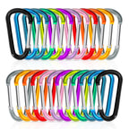 Zalava Aluminum Carabiner Clip D Ring, 24Pc Keychain Clips Spring Snap Hook,Small Carabiners Set For Outdoor Camping Fishing Hik