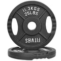 Fitvids 2 Inch Olympic Weight Plates, 2x 25 LB Plates for Home Gym Strength Training, Double-grip Design