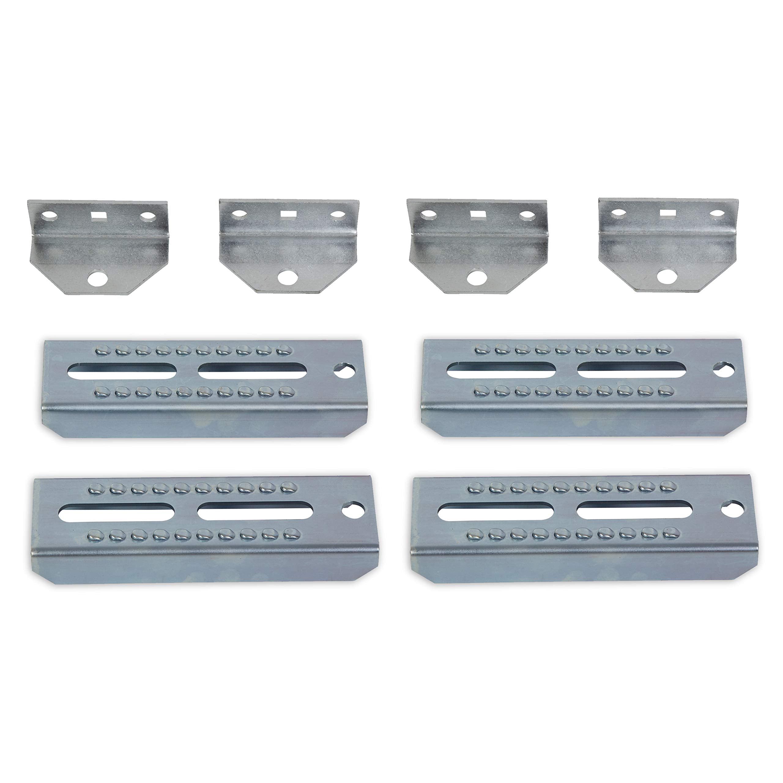 Ecotric 4Pcs 8'' Galvanized Swivel Top Bunk Bracket Kit Compatible With 2 X 4 Boat Trailer Crossmember - Ski Boat, Fishing Boat