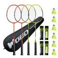 Badminton Racket Set Of 4, Professional Carbon Fiber Badminton Rackets Badminton Racquet For Backyards Gym With 6 Shuttlecocks 4