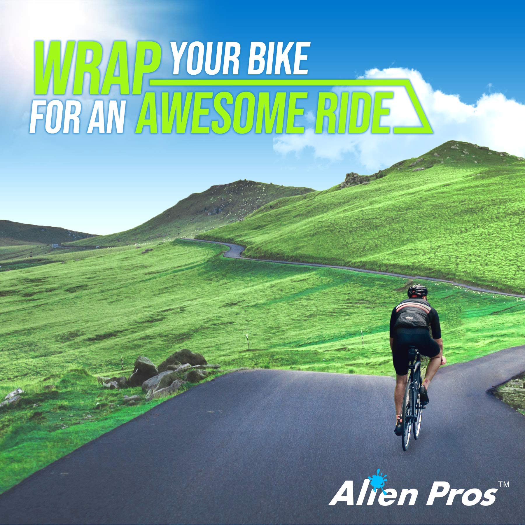 Alien Pros Bike Handlebar Tape Carbon Fiber (Set Of 2) Black Yellow - Enhance Your Bike Grip With These Bicycle Handle Bar Tape