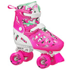 Roller Derby Trac Star Youth Girl'S Adjustable Roller Skate White/Pink Size Medium (12-2)