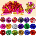 Hlonon 4 Pack Cheerleader Pom Poms Sports Dance Cheer Plastic Pom Poms Cheerleading For Sports Team Spirit Cheering (Blue White)