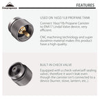 Campingmoon Small Propane To Butane Adapter, Input: 16Oz/1Lb Small Propane Canister, Output: En417 Lindal Valve Z22