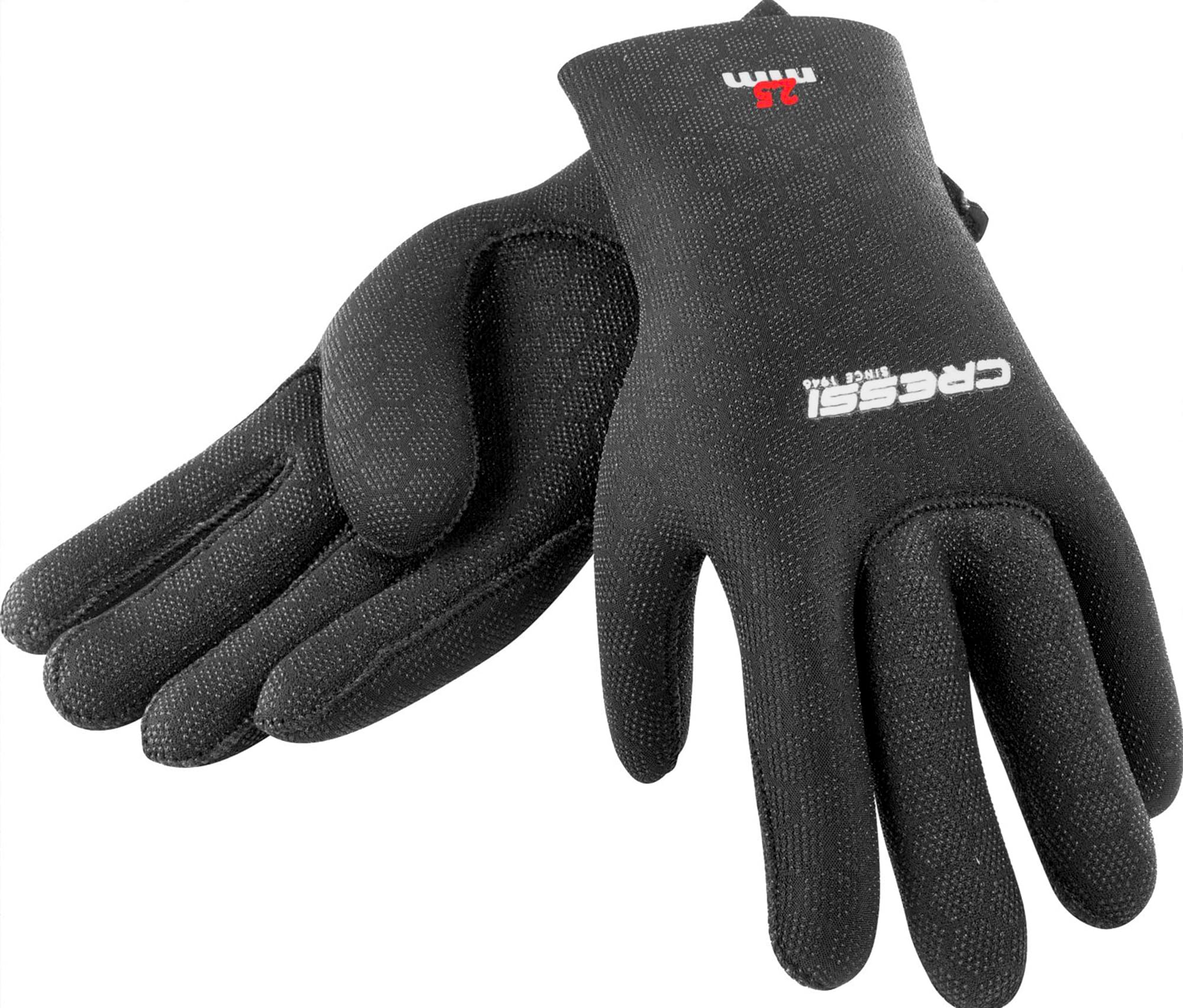Cressi High-Stretch Diving Gloves, Black, 2.5 mm, XL