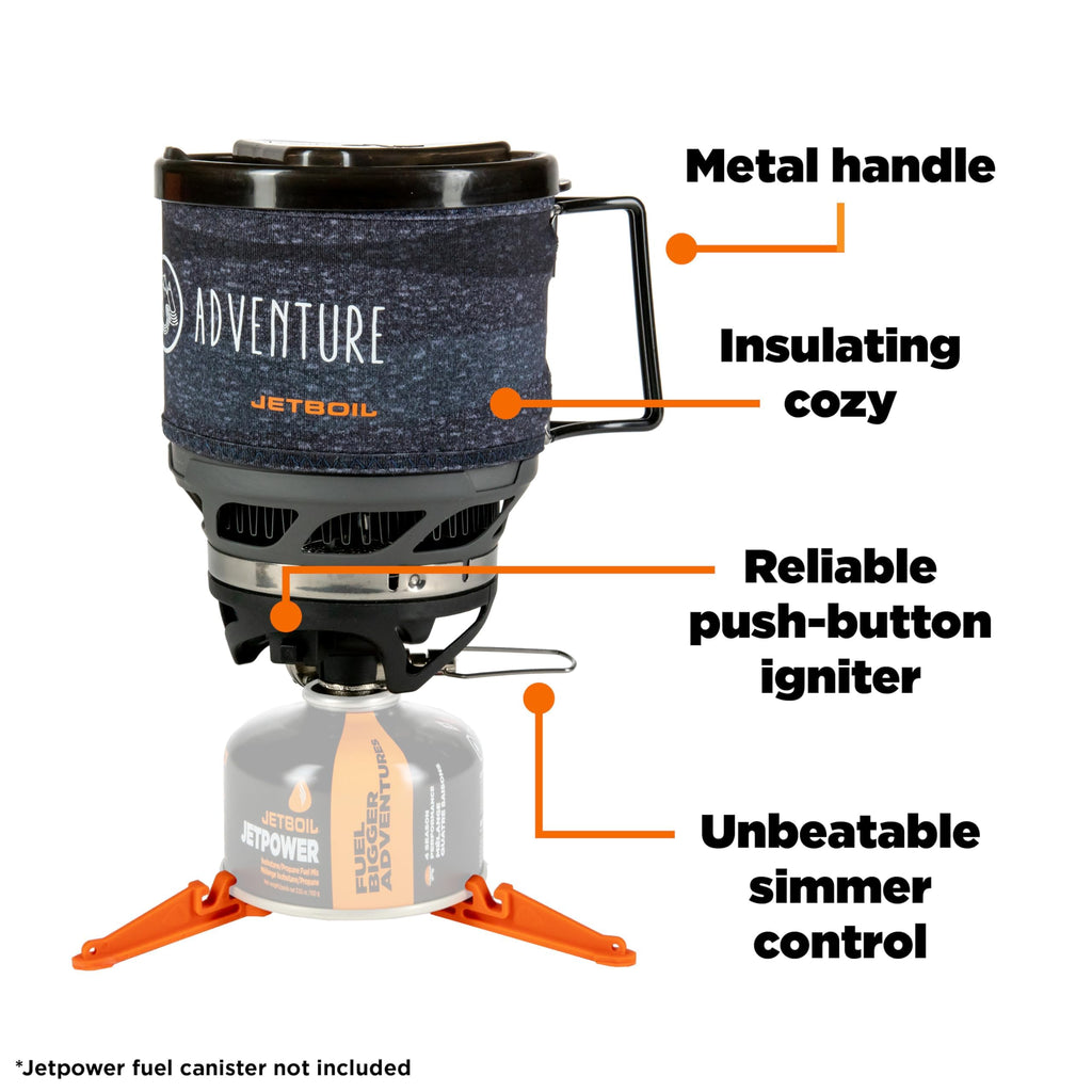 Jetboil Minimo Camping And Backpacking Stove Cooking System With Adjustable Heat Control (Adventure)