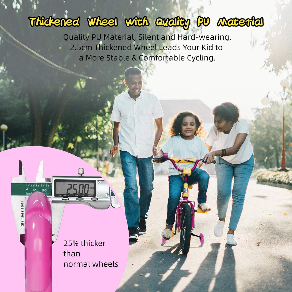 PRUNUS Flash BIKE Training Wheels for 12 14 16 18 20 Inch.Training Wheels for Kids Bike is Heavy Duty.Bicycle Training Wheel is