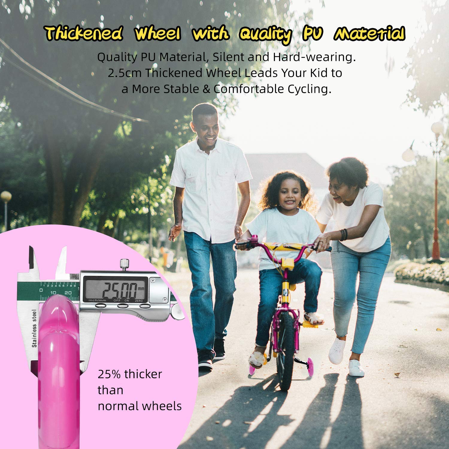 PRUNUS Flash BIKE Training Wheels for 12 14 16 18 20 Inch.Training Wheels for Kids Bike is Heavy Duty.Bicycle Training Wheel is