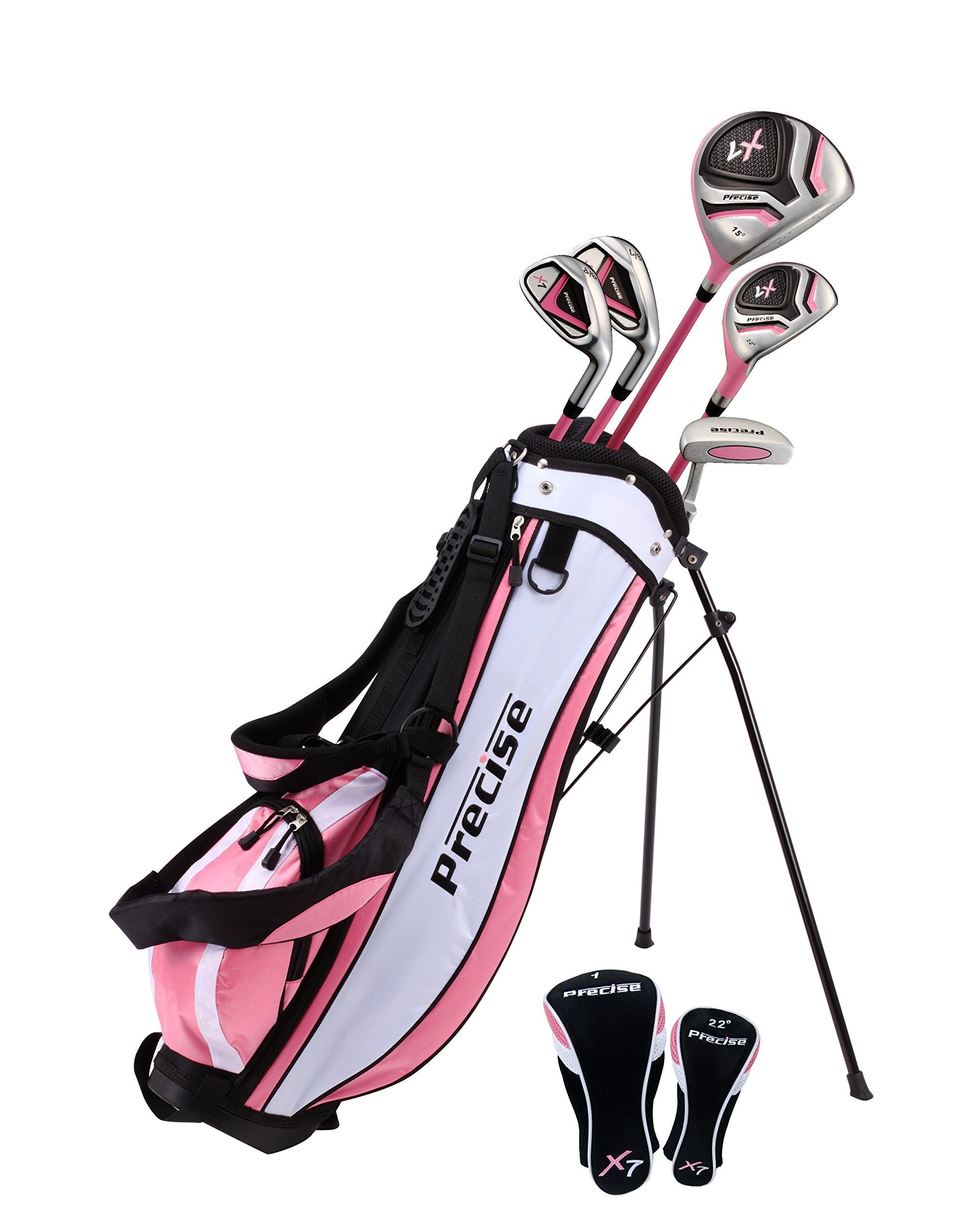 Distinctive Girls Pink Junior Golf Club Set For Age 6 To 8 ( Height 3'8'' To 4'4'' ), Left Handed Only, Set Includes: Driver, Hy