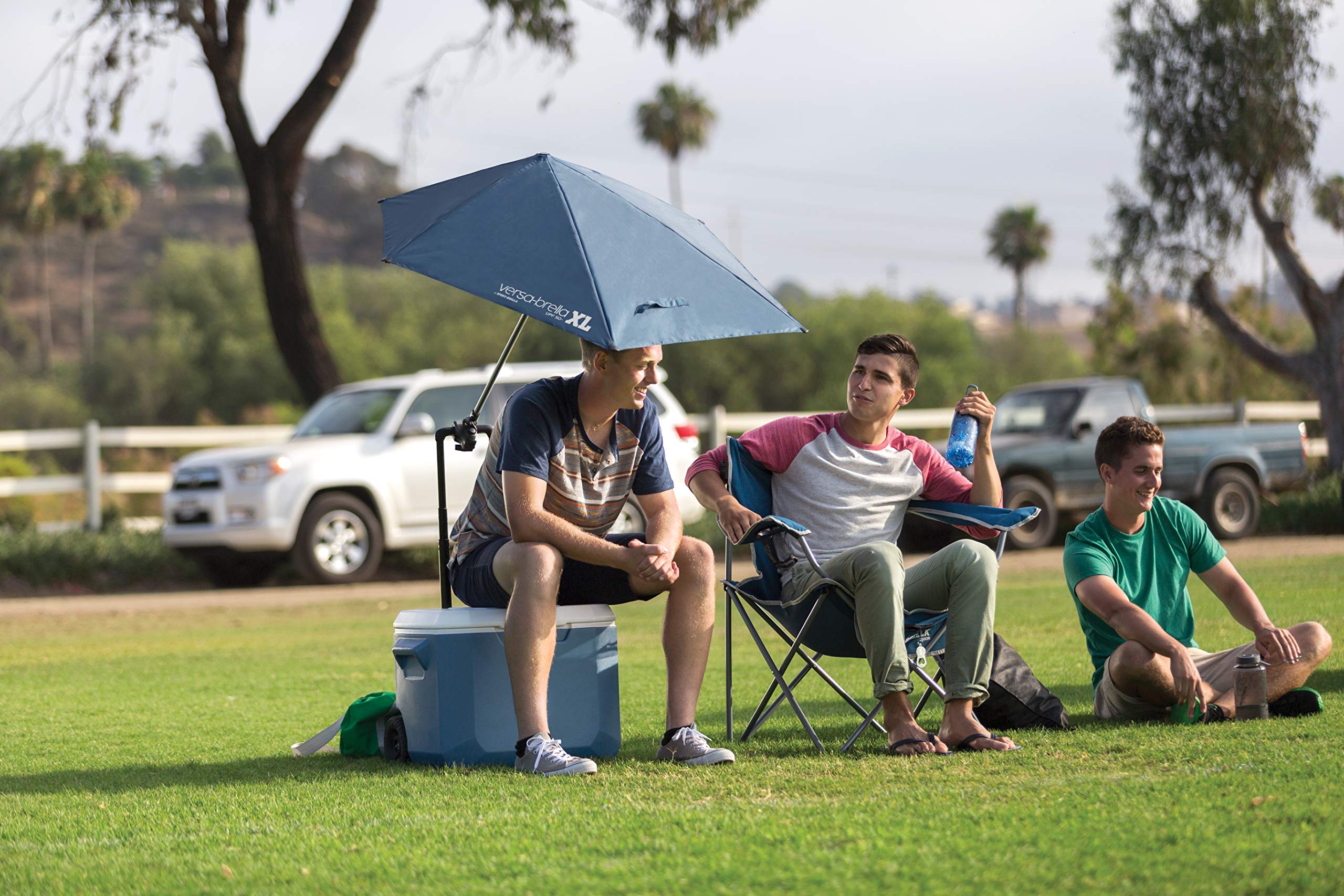 Sport-Brella Versa-Brella SPF 50+ Adjustable Umbrella with Universal Clamp, XL, Firebrick Red