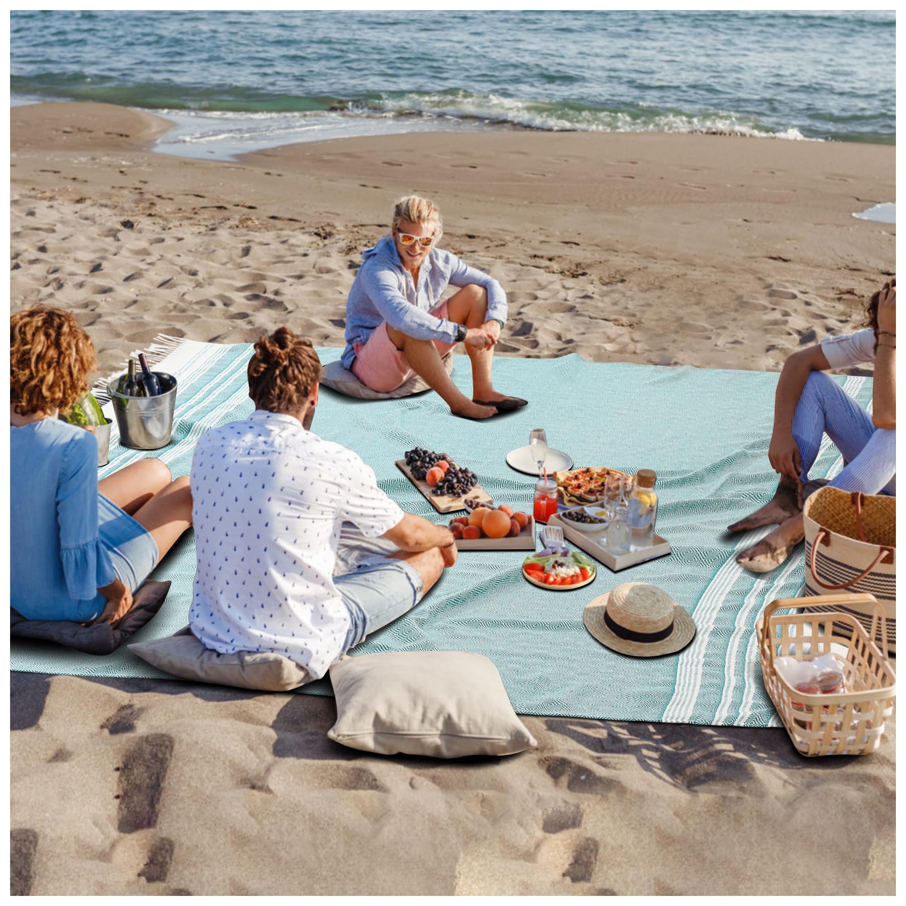 Extra Large Picnic Blanket Outdoor Turkish Beach Towel Camping Blanket Ark Stadium Outside Festival Grass Hammock Grounding Rugs