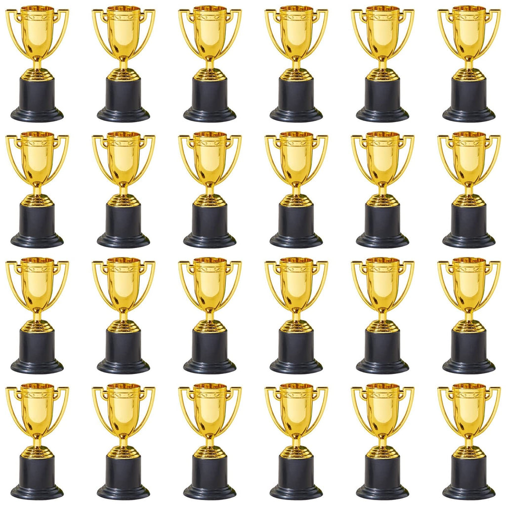 Juvale 24 Pack Mini Trophies For Awards, Gold Participation Trophy Cups For Sports Tournaments And Competitions (4 In)
