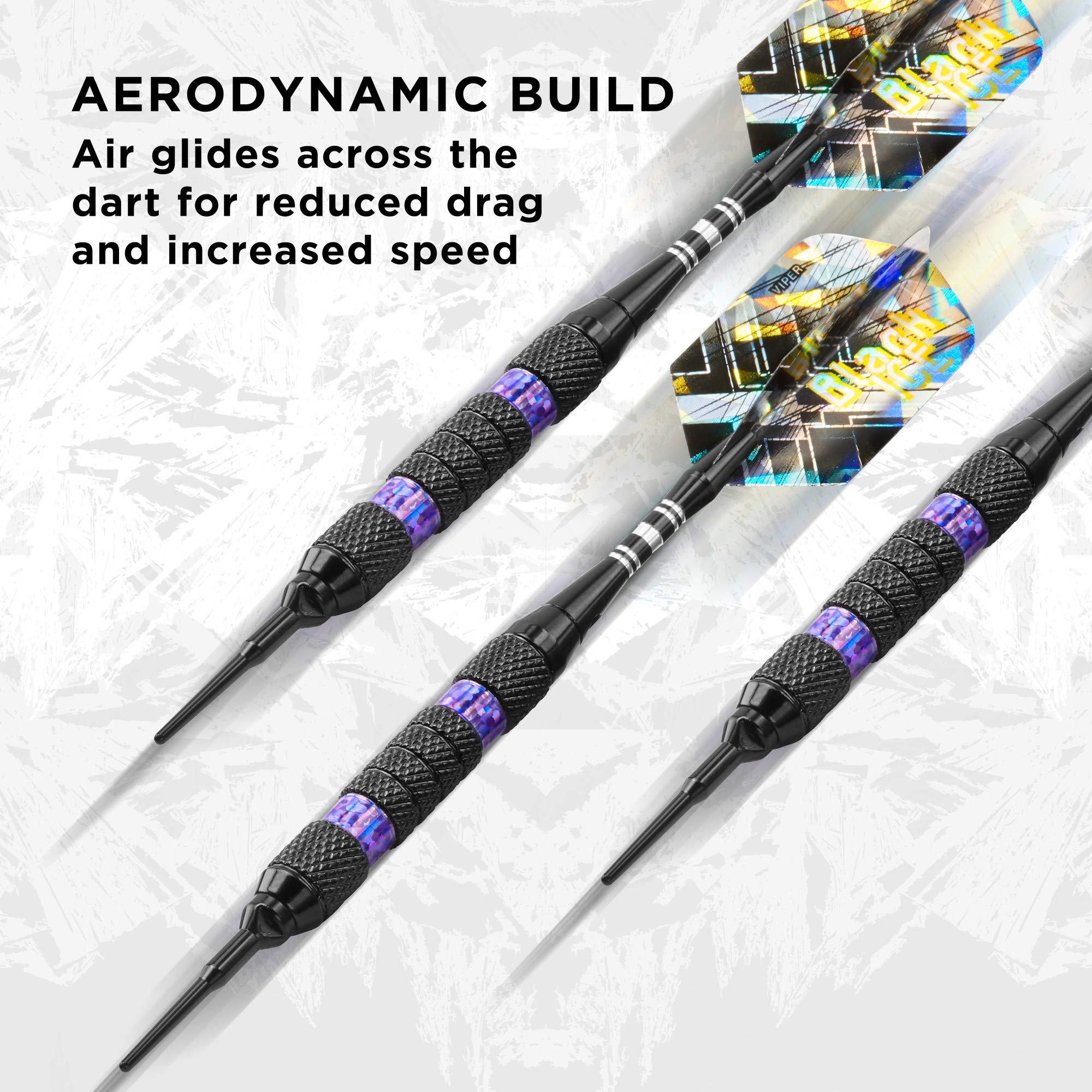 Viper Black Ice Soft Tip Darts With Purple Rings, 16 Grams
