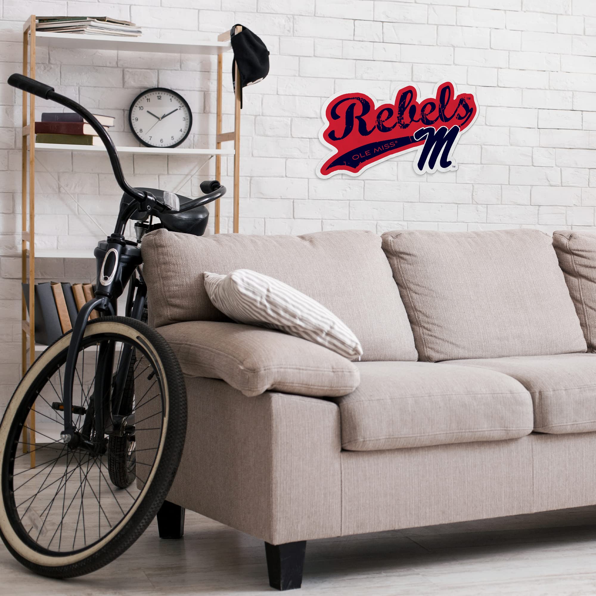 Rico Industries Ncaa Mississippi Rebels Distressed Shape Cut Pennant - Home And Living Room D  Cor - Soft Felt Ez To Hang