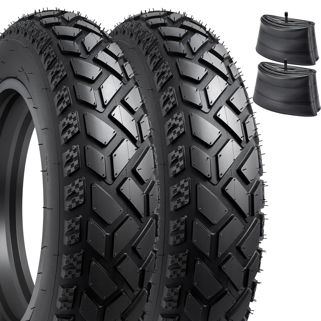 2 Pack 20'' E-Bike Fat Tires Heavy Duty 20 X 4.0 (102-406) Plus 20'' Bike Tubes 20 X 3.5/4.0 Av32Mm And 2 Nylon Rim Strips Compa