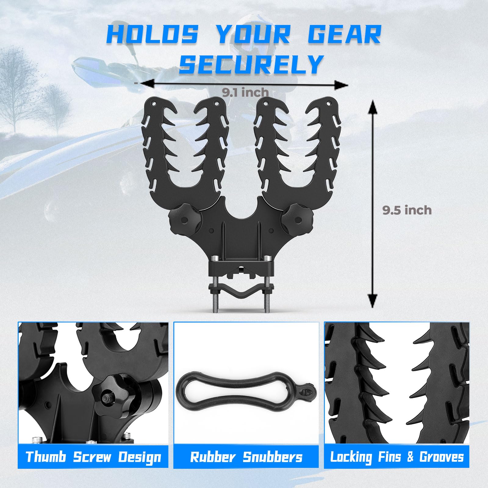 Kemimoto Double Tool Holder For Atv, Tool Mount For Atv, Bow Rack Tool Grips With Rubber Straps Compatible With Hunting Bike Mob