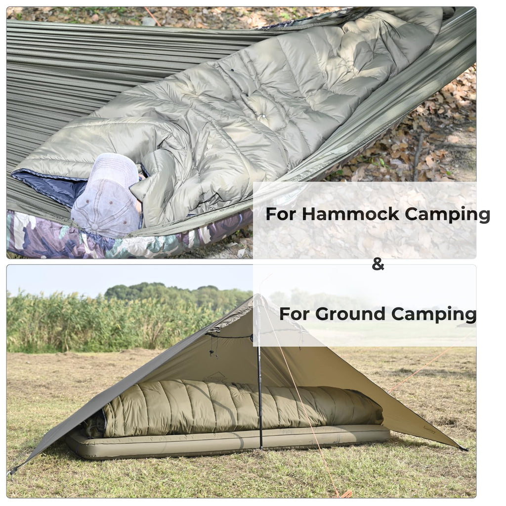 Onewind Topquilt Poncho With Footbox, Dupont Sorona Versatile Hammock Overquilt Lightweight And Portable Sleeping Bag Camping To