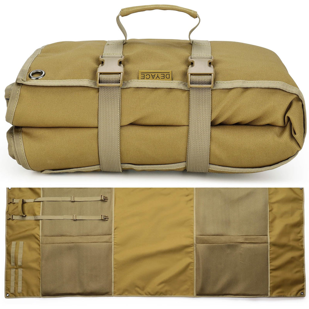 Deyace Shooting Mats Prone Padded, Extra Large Portable Roll Up Shooting Padded Mat For Range Shooting And Hunting (Tan)