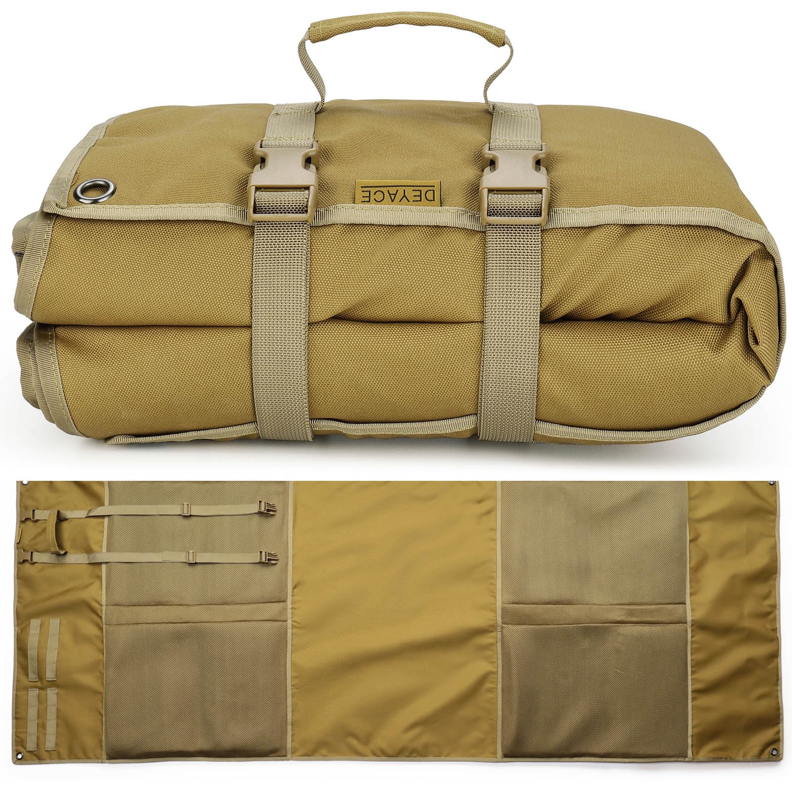 Deyace Shooting Mats Prone Padded, Extra Large Portable Roll Up Shooting Padded Mat For Range Shooting And Hunting (Tan)