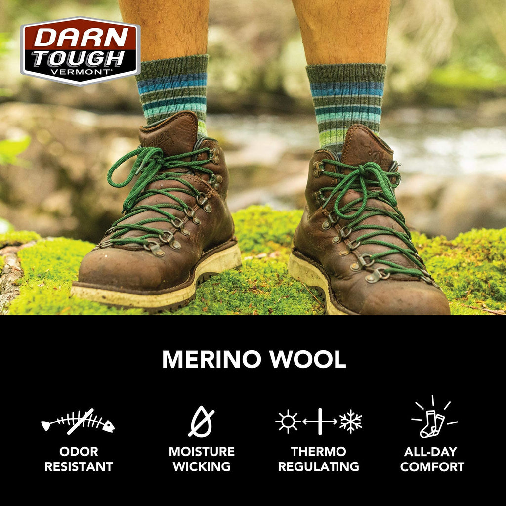 Darn Tough Vermont Micro Crew Sock Cushion 1466 Athletic Socks,Olive,XL