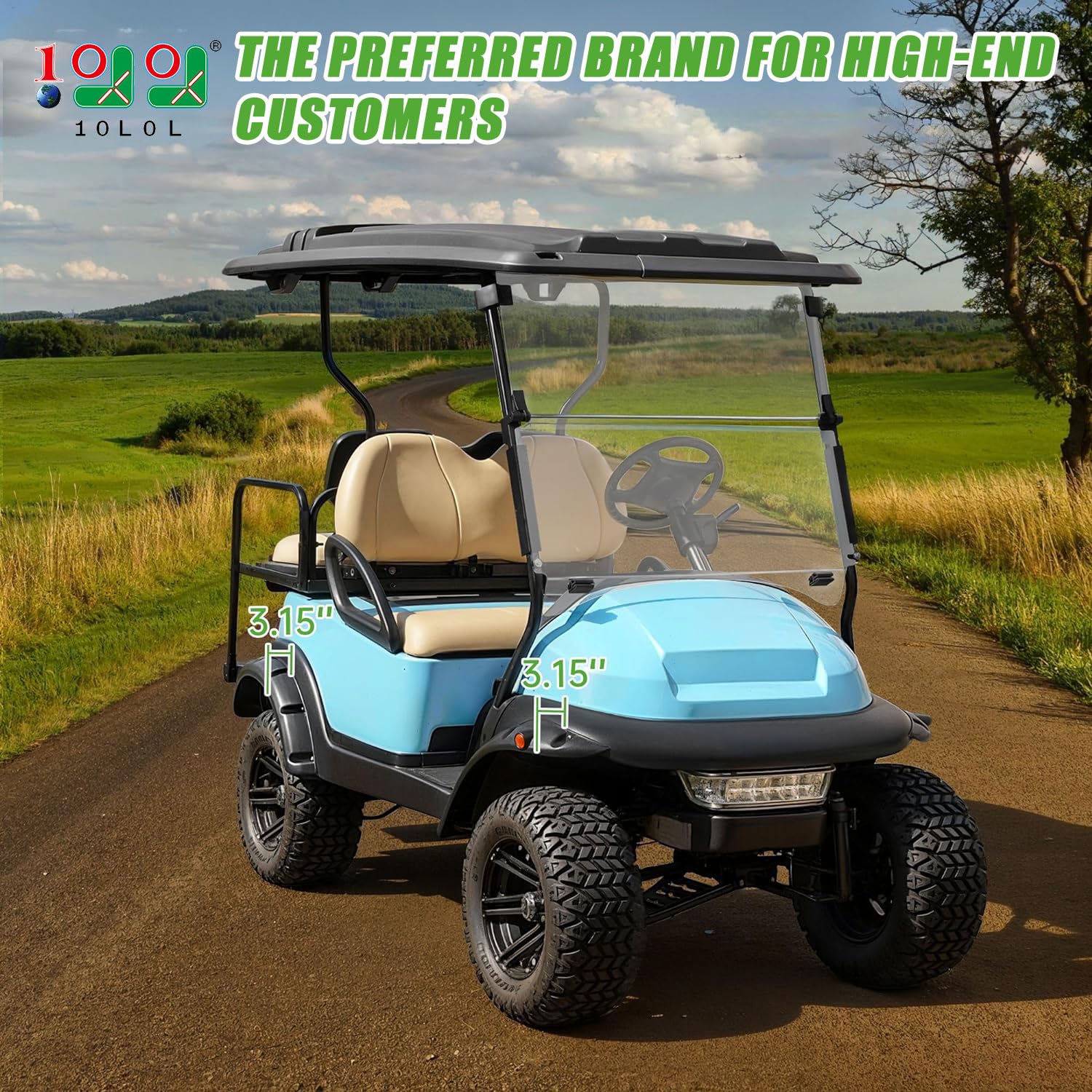10L0L Golf Cart Standard Fender Flares Front And Rear For Club Car Precedent Golf Carts With Metal Hardware (Set Of 4)