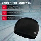 Tyr Mens All-Season Swim Cap, Black, One Size Us