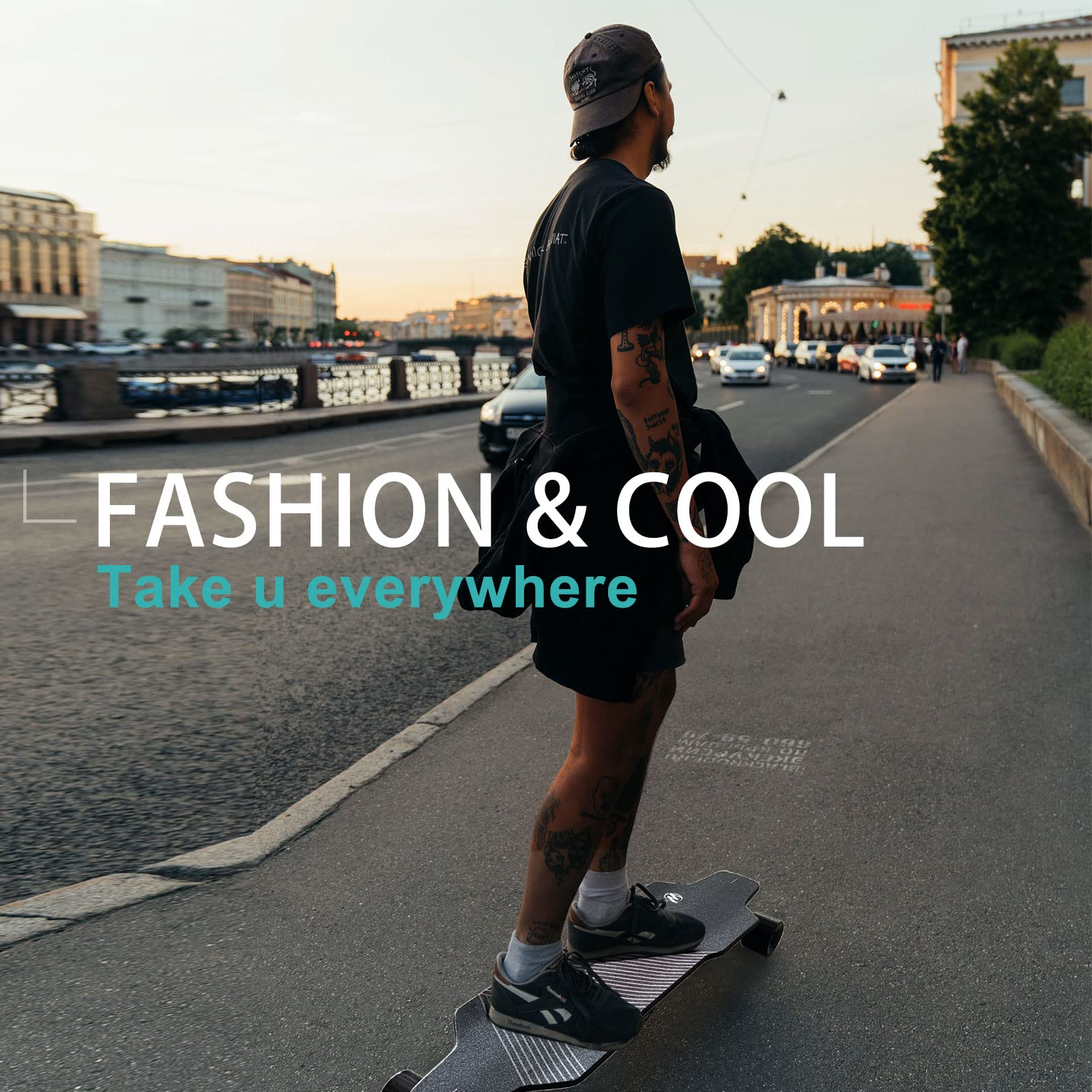 Electric Skateboard,Electric Longboard With Lcd Remote Control For Beginners, 350W Brushless Motor, Max 12.4 Mph,5 Miles Range,