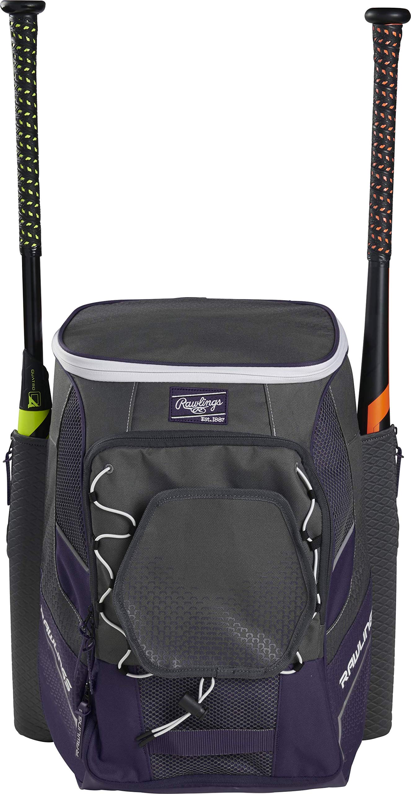 Rawlings | IMPULSE Backpack Equipment Bag | Baseball/Softball | Purple