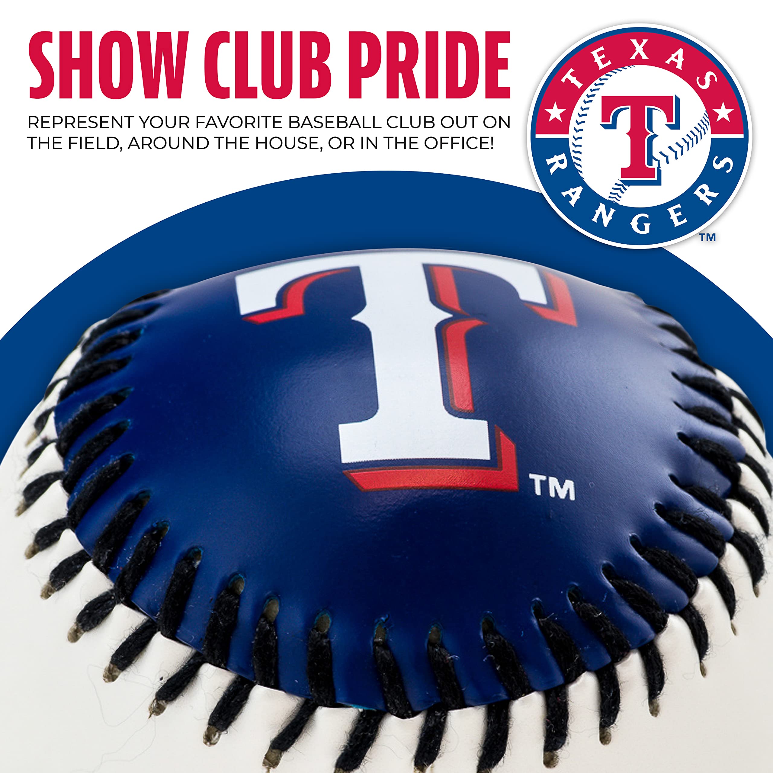 Franklin Sports Texas Rangers Mlb Team Baseball - Mlb Team Logo Soft Baseballs - Toy Baseball For Kids - Great Decoration For De