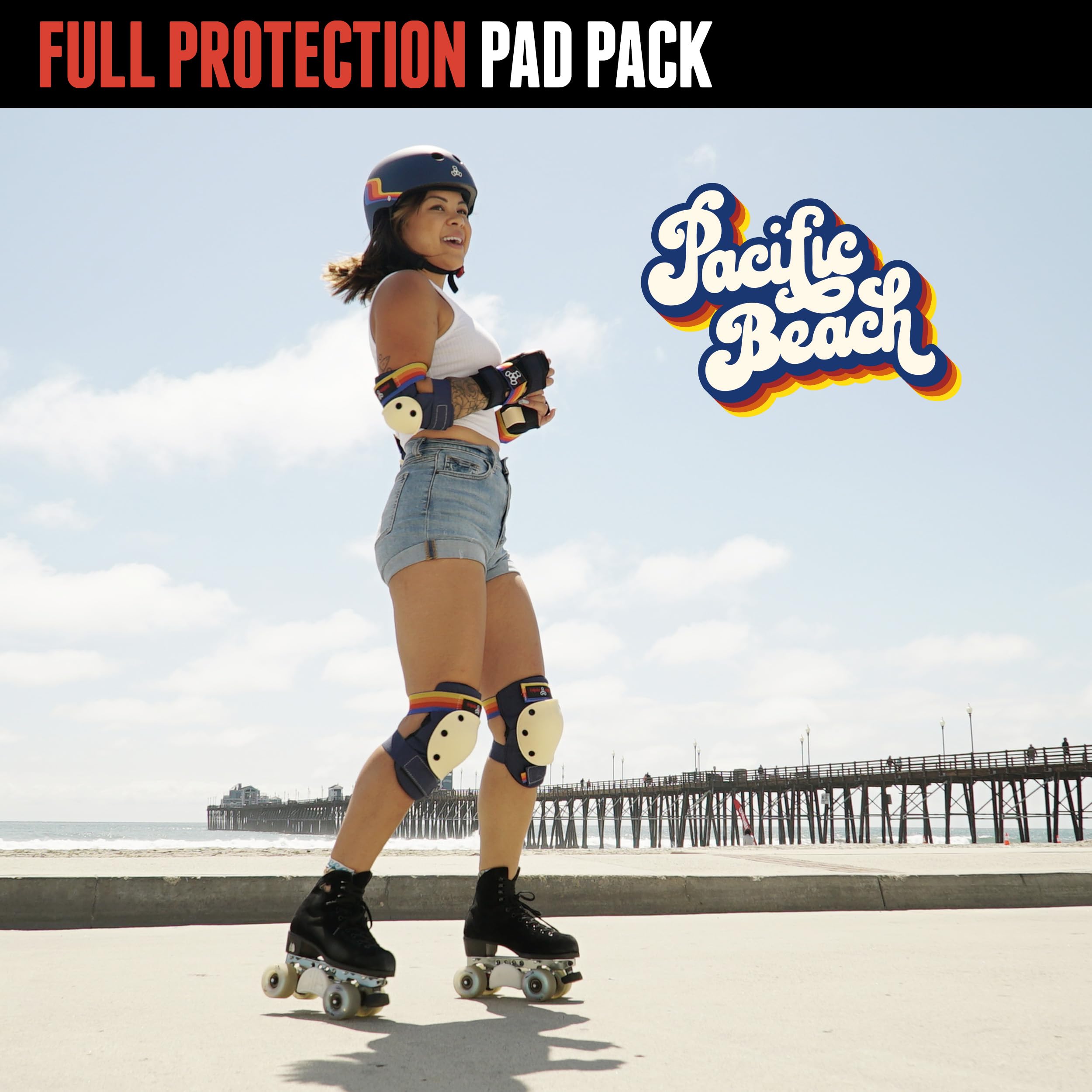 Triple Eight Saver Series 3-Pack Pad Set- Ideal for Skateboarding, in-line Skating, Roller Skating, and Biking